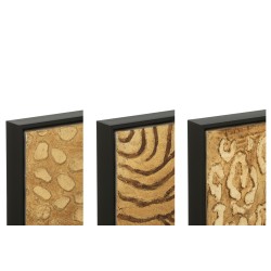 Conjunto de 3 pinturas en lienzo negro de 34.5x15.5x52.5 cm