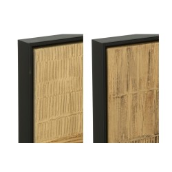 Set de 2 pinturas en lienzo negro 43x10x63 cm