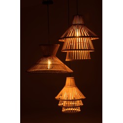 Luminaire suspendue en bambou naturelle 53x53x147 cm