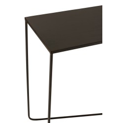 Mesa consola rectangular pata cruzada de metal negro 120cm