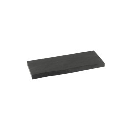 Estante de pared de madera de mango negro 70x27x4 cm