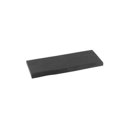 Estante de pared de madera de mango negro 70x27x4 cm