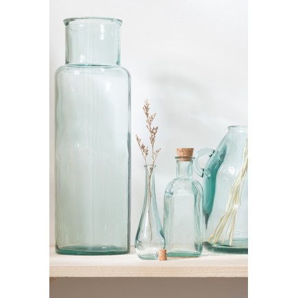 Bouteilles hautes en verre transparent 4x4x19 cm - Ass *3