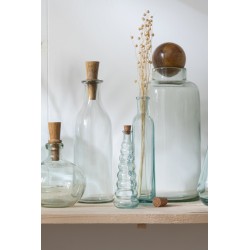 Bouteilles hautes en verre transparent 4x4x19 cm - Ass *3