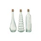 Set di 3 bottiglie alte in vetro trasparente 9x9x28 cm Set di 3 bottiglie alte in vetro trasparente 9x9x28 cm