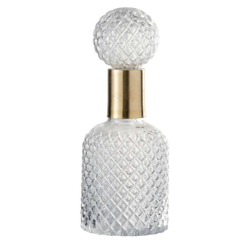 Botella + tapón decorativo relieve cristal transparente Alt. 30 cm
