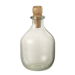 Bouteille avec bouchon en verre transparent 13x13x25 cm