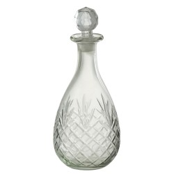 Bouteille avec bouchon en verre transparent 11x11x26 cm