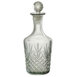 Bouteille avec bouchon en verre transparent 10x10x28 cm