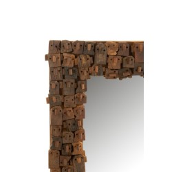 Espelho quadrado em madeira reciclada 90x90cm