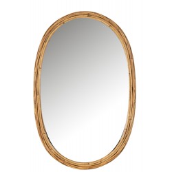 Miroir oval en rotin naturel 61*95cm