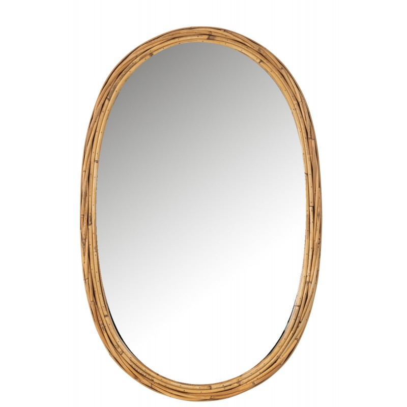 Miroir oval en rotin naturel 61*95cm