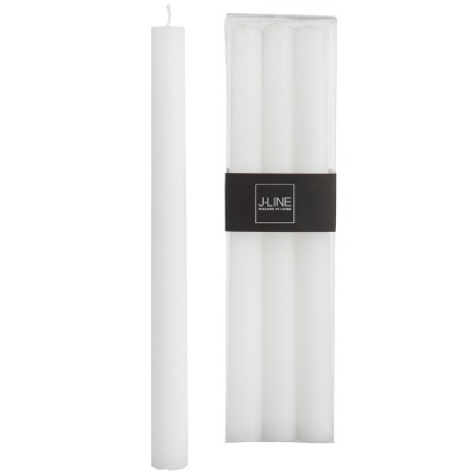 Boite de 6 bougies 13H en Paraffine blanc 7x4.5x24 cm