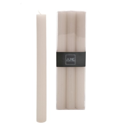 Boite de 6 bougies 13H en Paraffine gris 7x4.5x24 cm