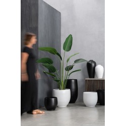 Vaso di fiori in ceramica bianca 41x41x40 cm