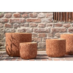 Fioriera in ceramica arancione 24.5x24.5x22 cm