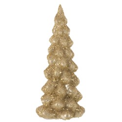 Sapin de Noël décoratif à led en verre or 14x14x35 cm