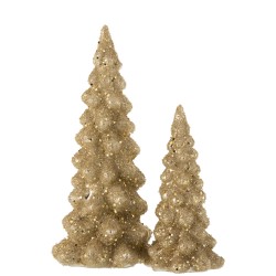 Albero di Natale decorativo a led in vetro oro 14x14x35 cm