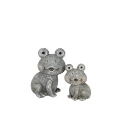 Grenouille en résine gris 18x15x22 cm