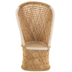 Fauteuil bambou intérieur ou exterieur en bois naturel 87x82x151 cm