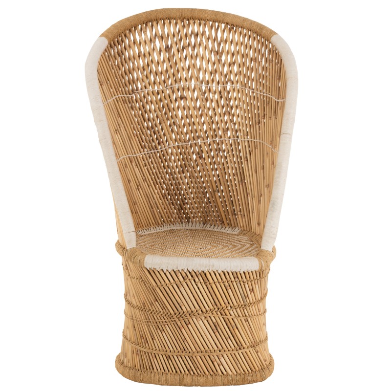 Fauteuil bambou intérieur ou exterieur en bois naturel 87x82x151 cm