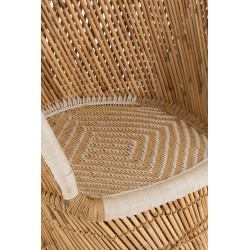 Fauteuil bambou intérieur ou exterieur en bois naturel 87x82x151 cm