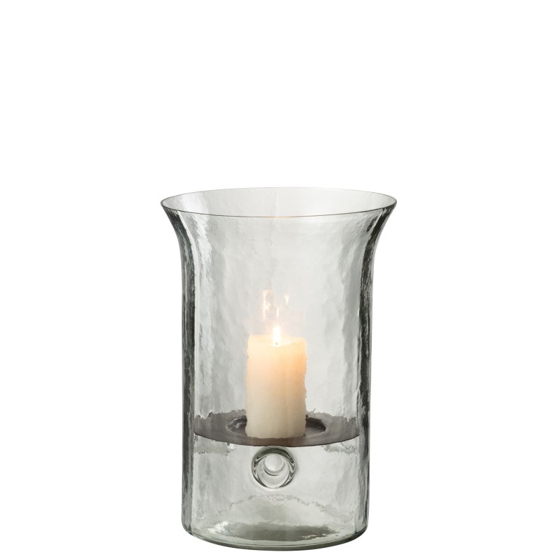 Bougeoir plat en verre transparent 19x19x27 cm Bougeoir plat en verre transparent 19x19x27 cm