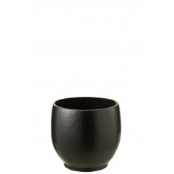 Cachepot de cerámica negro de 26x26x27 cm