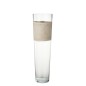 Vase avec ligne en verre beige 17x17x60 cm Vase avec ligne en verre beige 17x17x60 cm