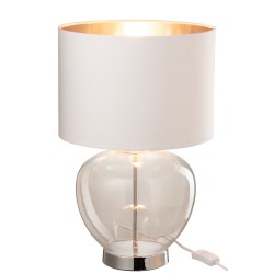 Lampada con paralume bianco in vetro argento 30x30x31 cm