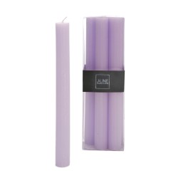 Boite de 6 bougies 13H en Paraffine mauve 7x4.5x24 cm