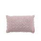 Coussin rectangulaire avec dentelles en coton mauve 51x30cm
