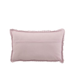 Coussin rectangulaire avec dentelles en coton mauve 51x30cm