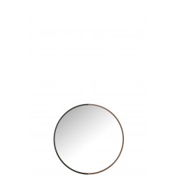 Miroir rond en bois et métal noir L40*l40*H3cm