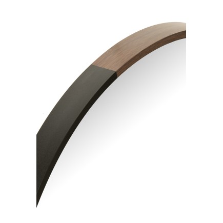 Miroir rond en bois et métal noir L40*l40*H3cm