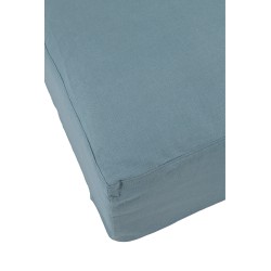 Housse pour pouf monaco en lin bleu jeans 105x105x49cm