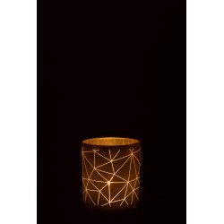 Photophore en verre multicouleur 10x10x12.5 cm