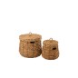 Conjunto de 2 cestos em madeira natural 51x51x43 cm Conjunto de 2 cestos em madeira natural 51x51x43 cm