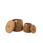 Conjunto de 2 cestos em madeira natural 51x51x43 cm Conjunto de 2 cestos em madeira natural 51x51x43 cm