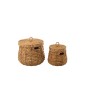 Conjunto de 2 cestos em madeira natural 51x51x43 cm Conjunto de 2 cestos em madeira natural 51x51x43 cm