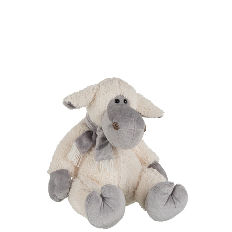 Mouton en peluche blanc 25x25x26 cm