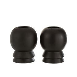 Set de 2 vases en céramique noir 16.5x16.5x20 cm