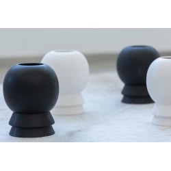 Vase en céramique noir 16.5x16.5x20 cm - Vendu par 2