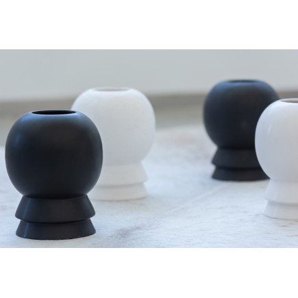 Vase en céramique noir 16.5x16.5x20 cm - Vendu par 2