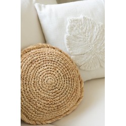 Cuscino quadrato in poliestere bianco a foglia fine 40x40cm