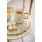 Lot de 2 mugs avec message en porcelaine blanc et or 12x8x10cm Lot de 2 mugs avec message en porcelaine blanc et or 12x8x10cm