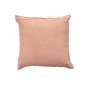 Coussin délavé en lin rose pêche 45x45cm