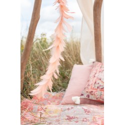 Coussin délavé en lin rose pêche 45x45cm