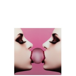 Decoración mural de chicle de vidrio Fucsia 110x110x2 cm