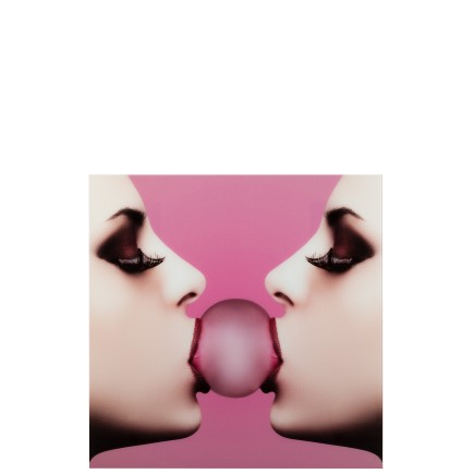 Decoración mural de chicle de vidrio Fucsia 110x110x2 cm
